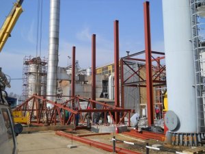 Erection of a small cogeneration gas turbine power station