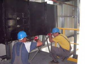 Technological pipe installation and locksmith works at a small power station