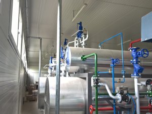 Installation of a steam boiler room and steam pipelines