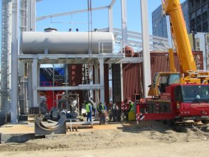 Mechanical and technological assembly works at a small power station