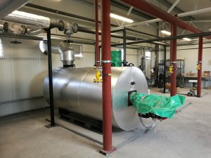 Installation of a thermal oil boiler