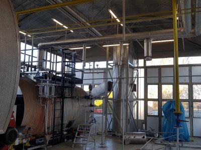 Installation of a steam generator