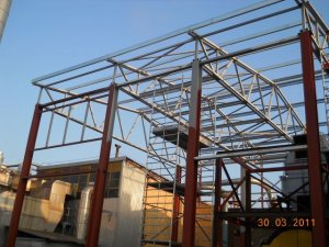 Erection of a small cogeneration gas turbine power station
