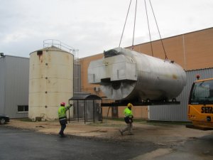 Relocation of a steam boiler room