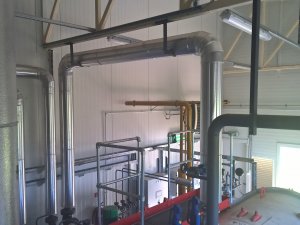 Installation of a steam boiler room and steam pipelines